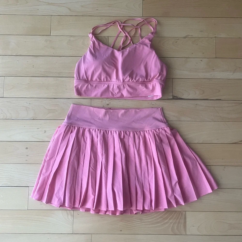 NWOT Offline By Aerie Real Me Strappy Strawberry Mist Sports Bra - Picture 4 of 4